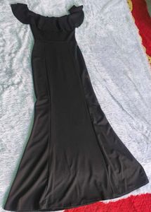 Elegant Off-Shoulder Black gown
