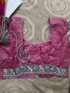 Heavy party wear blouse &amp; Shimmer peticot L size