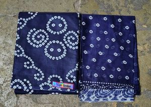 Navy Blue Bandhani Dress Material