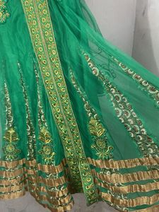 Green Embroidered Kurta Set