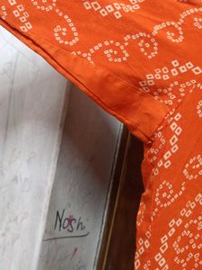 Vibrant Orange Sleeveless Kurta