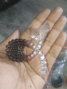 9 Colorful Beaded Hair Claw Clips Set