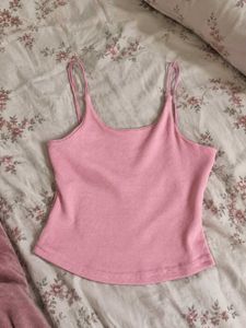 Pink Ribbed Camisole Top