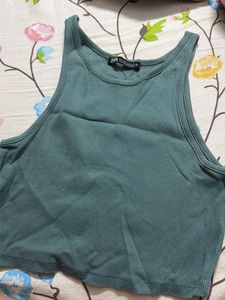 Zara Ribbed Cropped Tank Top