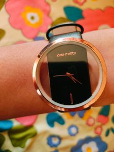 Joker And Witch Black Leather Belt Women's Watch