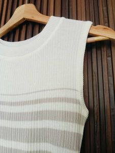 Striped Sleeveless Knit Top