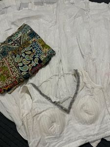 white navratri lehnghq choli