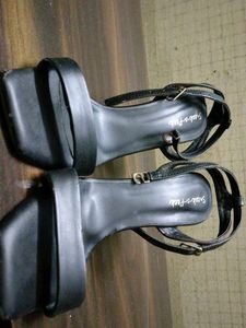 Black Strappy Block Heels