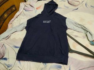Navy Blue Hoodie In Coins Light Winter
