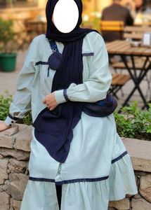 Elegant pista green Modest Dress