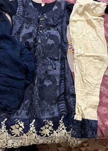 Elegant Blue Kurta with Yellow Pants