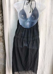 Sheer Black Halter Neck Dress