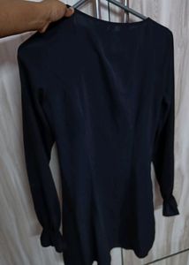 Black Button-Down Mini Dress