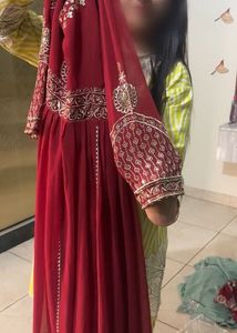Elegant Maroon Embroidered Anarkali Suit