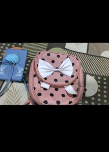 Cute Polka Dot Backpack and slingbag free