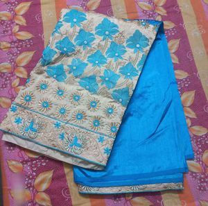 Embroidered Wedding Or Party Wear Saree