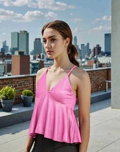 Shein Spaghetti Strap Shimmer Criss-Cross Top 🩷