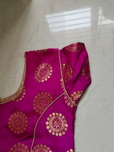 Pink &amp; Gold Anarkali Dress