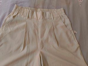Beige Wide Leg Culottes
