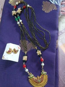 Traditional Mangalsutra with Earrings and nath