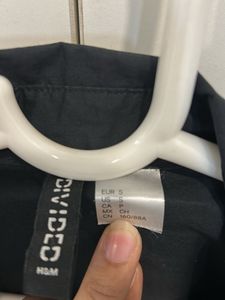 H&amp;m- worn only once- Black Drawstring Waist Shirt