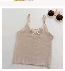 Ribbed Tank Top with Lace Trim