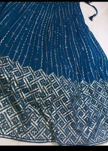 Stunning Blue Sequined Lehenga Choli