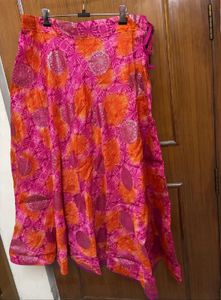 🆕Vibrant Pink &amp; Orange Ethnic Skirt/Lehnga