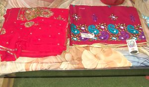 Beautiful Red Indian saree combo 2