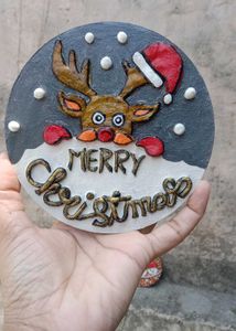 Handmade Merry Christmas Reindeer Decor