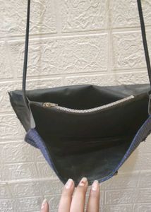 Blue Woven Clutch Bag