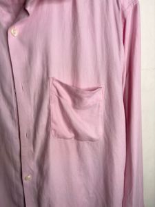 Men's Pink Long Sleeve Button-Up Shirt