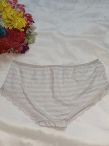 Striped Lace Trim Briefs