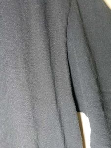 Classic Black V-Neck Midi Dress