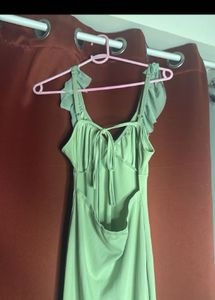 Lime Green Ruffled Maxi Dress