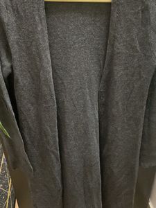 Longline Charcoal Grey Cardigan