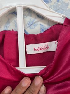 Hopscotch Pink Frock Sleevess For 2-4 Year