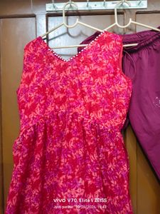 Vibrant Pink Floral Kurta Set