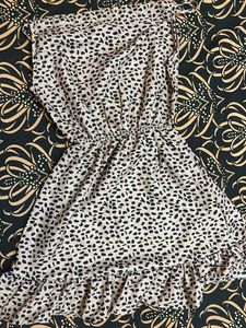 Leopard Print Ruffle Hem Dress