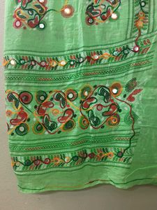 Embroidered Dupatta with Mirror Work (pure cotton)