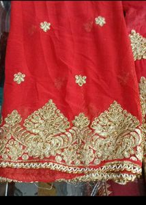 Red Lehenga with Golden Embroidery