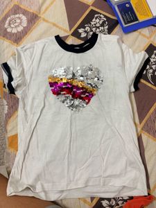 Sparkly Heart Sequin T-Shirt