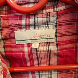 Pink Plaid Button-Up Shirt