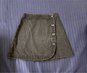 Denim A-Line Button Skirt