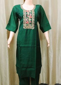 Heavy Embroidery Work Kurti Set