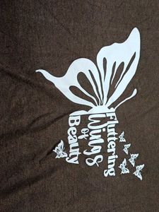 Brown Butterfly Graphic T-Shirt