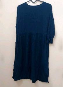 Navy Blue Embroidered Kurta