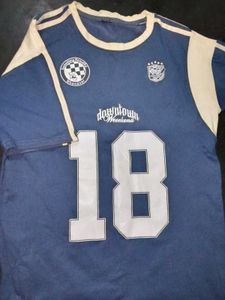 Cool Blue Graphic T-Shirt with "18" Print