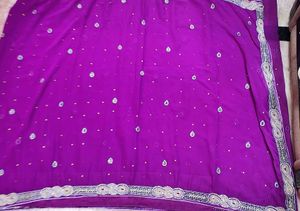 Premium Purple Georgette Saree with blouse