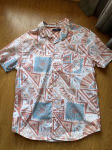Retro Geometric Print Short Sleeve Shirt